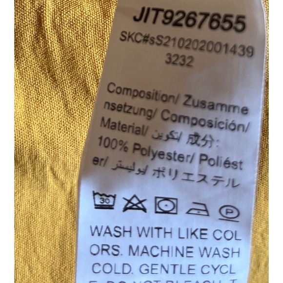 SHEIN Women’s Mustard Yellow Lace Short Sleeve Belted Wide Leg Jumpsuit Size 4 - Picture 5 of 8